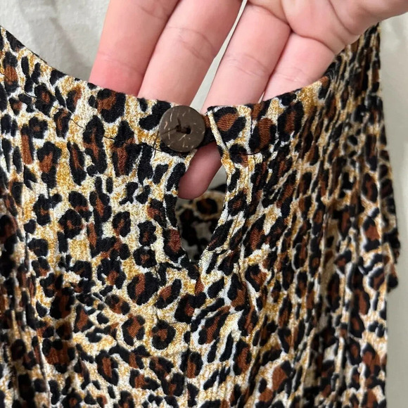 Los Mayas Womens Slinky Leopard Slip Dress S/M Maxi Sleeveless Animal Cotton - Picture 3 of 7